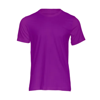 Plain Unisex Round Neck Half Sleeve Purple T-Shirt