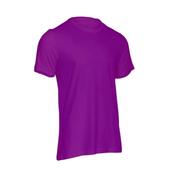 Plain Unisex Round Neck Half Sleeve Purple T-Shirt