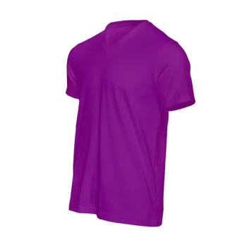 Plain Unisex Round Neck Half Sleeve Purple T-Shirt