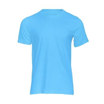 Plain Unisex Round Neck Half Sleeve Sky Blue T-Shirt