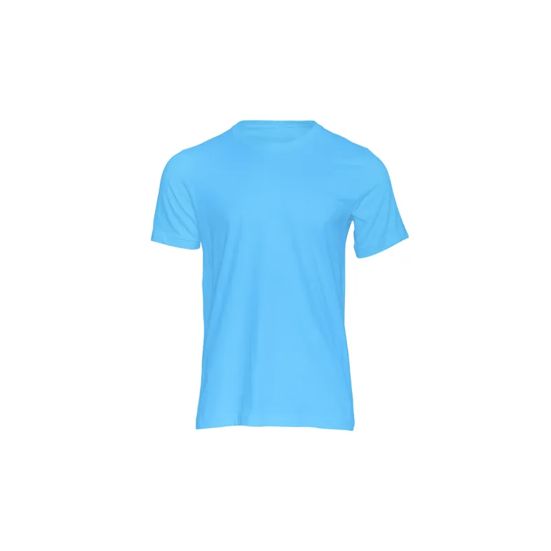 Plain Unisex Round Neck Half Sleeve Sky Blue T-Shirt