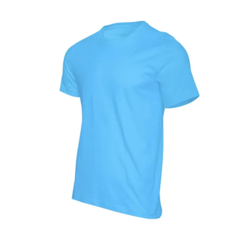Plain Unisex Round Neck Half Sleeve Sky Blue T-Shirt