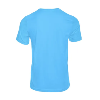 Plain Unisex Round Neck Half Sleeve Sky Blue T-Shirt