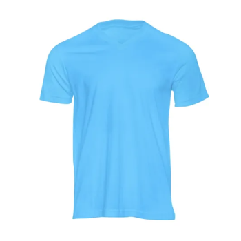Plain Unisex Round Neck Half Sleeve Sky Blue T-Shirt