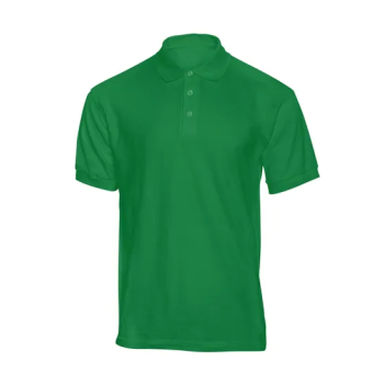 Plain Regular Fit Polo Green T-Shirt