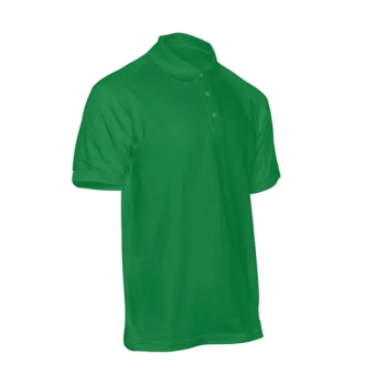Plain Regular Fit Polo Green T-Shirt