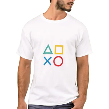 PlayStation Buttons Print Short Sleeve TShirt White