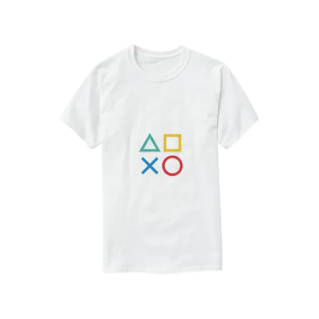 PlayStation Buttons Print Short Sleeve TShirt White