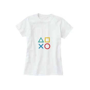 PlayStation Buttons Print Short Sleeve T-Shirt colour White