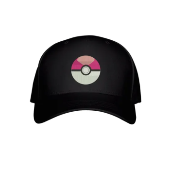 Pokemon Ball Embroidered Black Kids Cap