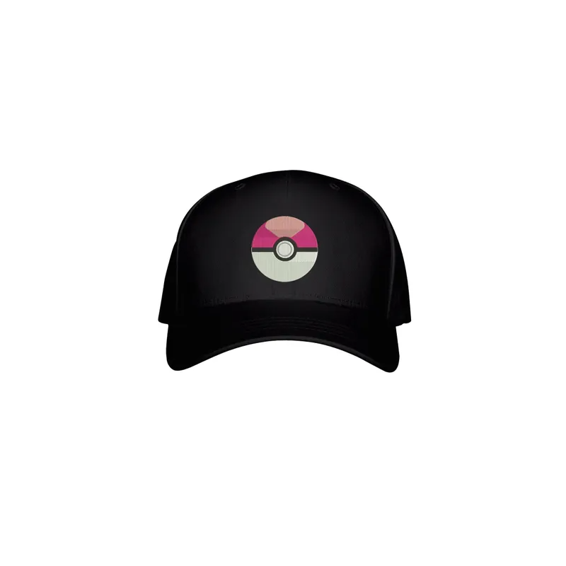Pokemon Ball Embroidered Black Kids Cap
