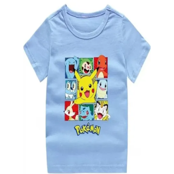Pokemon Printed T-shirt Light Blue