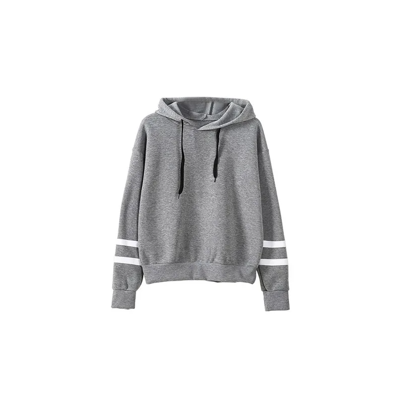 Polyester Long Sleeves Hoodie Grey