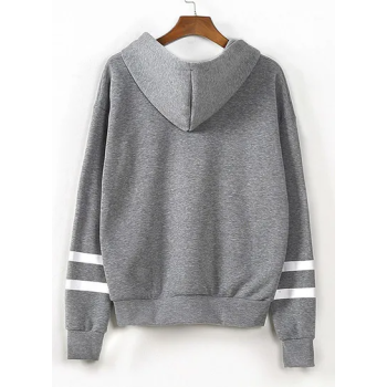 Polyester Long Sleeves Hoodie Grey