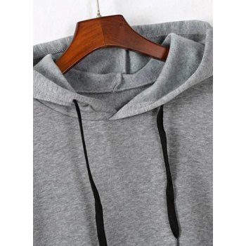 Polyester Long Sleeves Hoodie Grey
