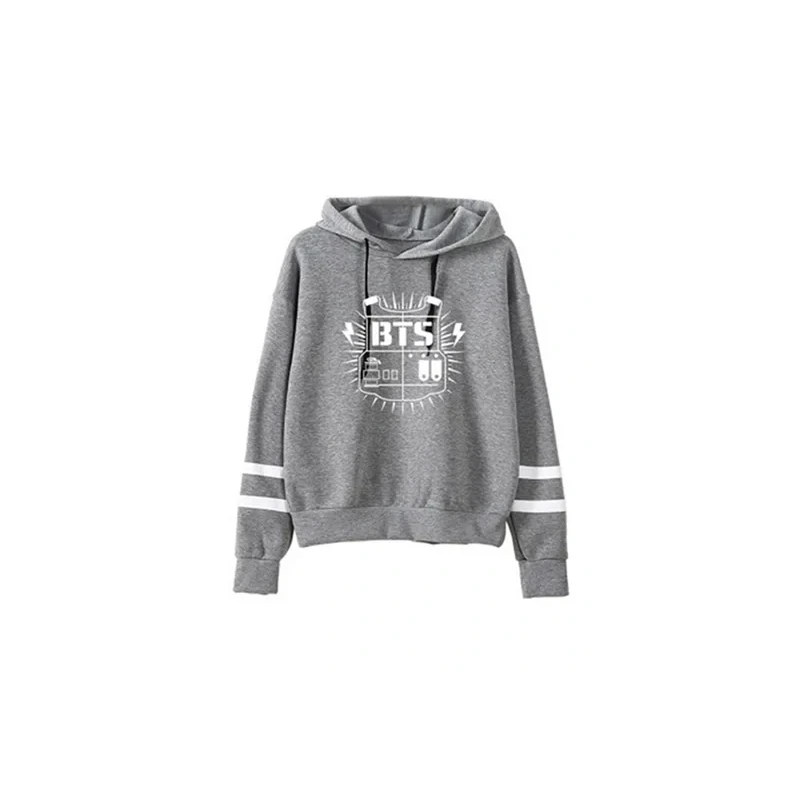 Hooded Sweatshirt With Drawstrings Grey
