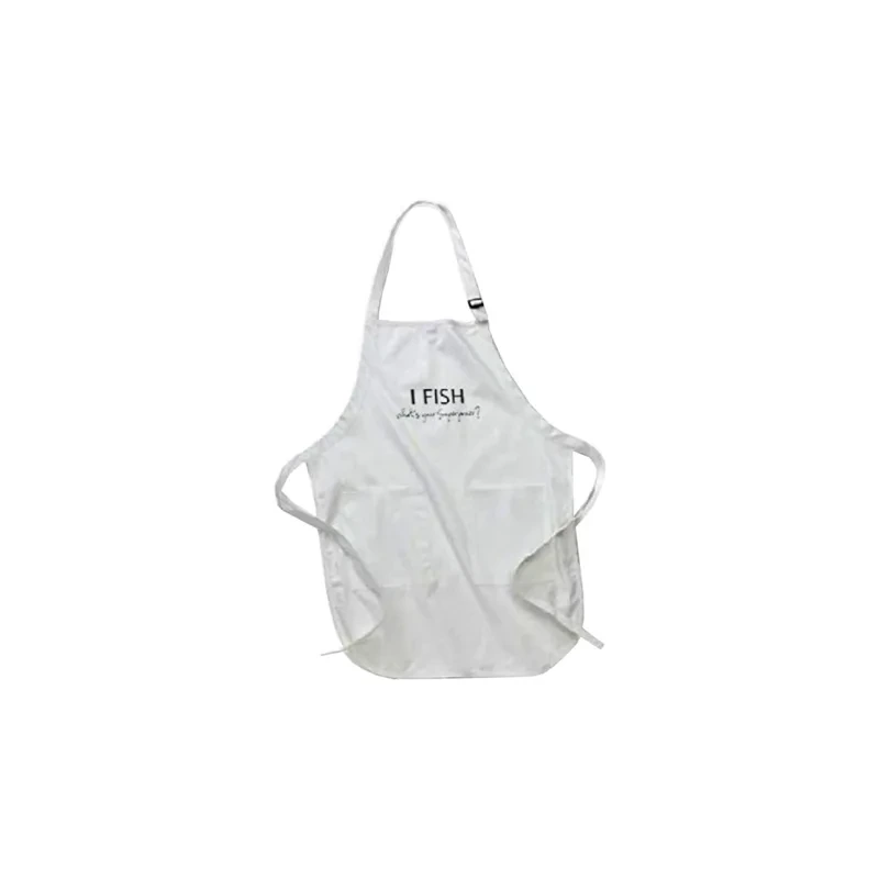 I Fish Whats Your Superpower Printed Apron With Pockets 22 x 24inch White