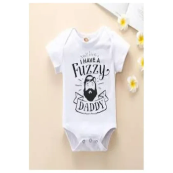 I Have A Fuzzy Daddy Printed Romper