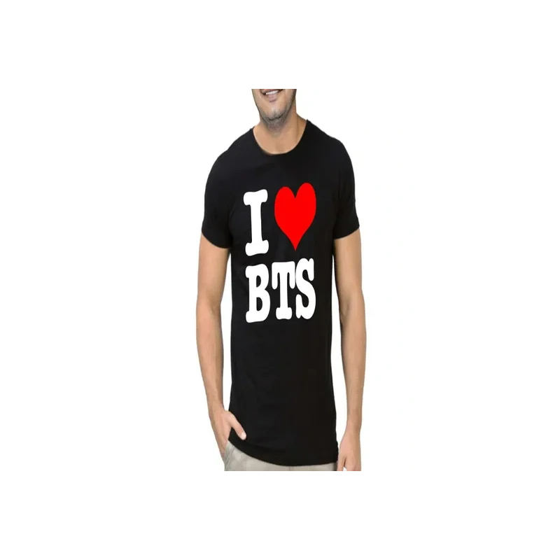 FMSTYLES I Love BTS Short Sleeve T-shirt Black