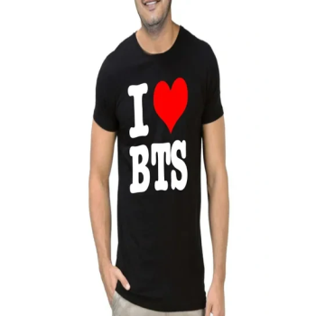 FMSTYLES I Love BTS Short Sleeve T-shirt Black