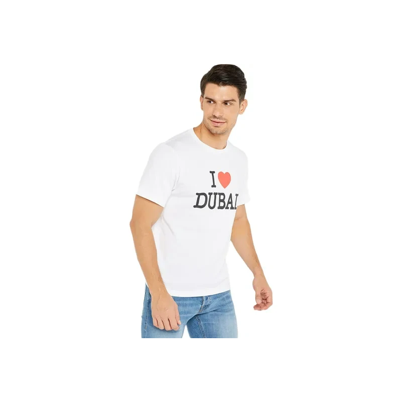 Al Jaber I Love Dubai Typographic T-Shirt White
