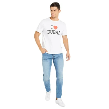 Al Jaber I Love Dubai Typographic T-Shirt White