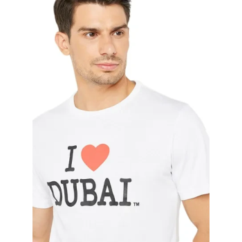 Al Jaber I Love Dubai Typographic T-Shirt White