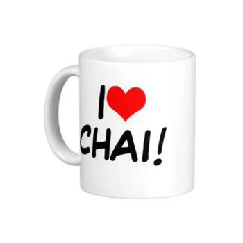 I Love Chai Printed Ceramic Mug White/Black/Red