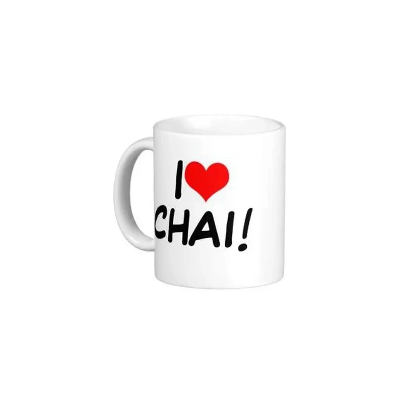 I Love Chai Printed Ceramic Mug White/Black/Red