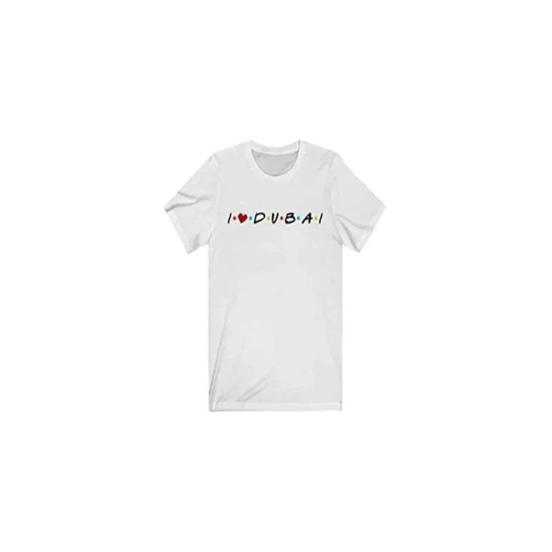 I love Dubai Printed Round Neck T-shirt White