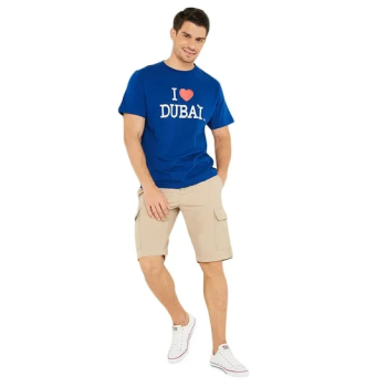 Al Jaber I Love Dubai Typographic T-Shirt Blue