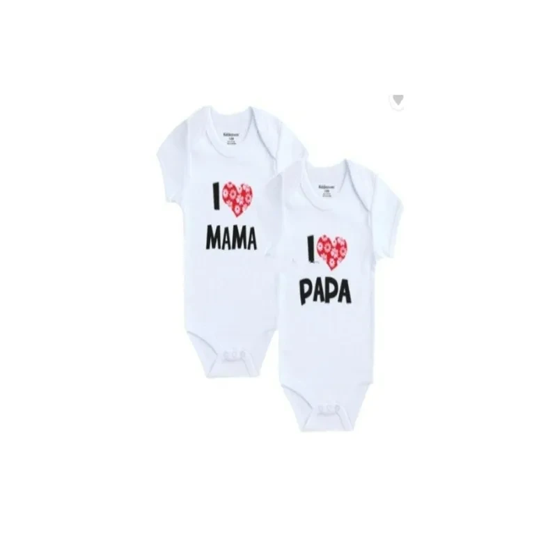 I Love Mama And I Love Papa Pack Of 2 Printed Rompers