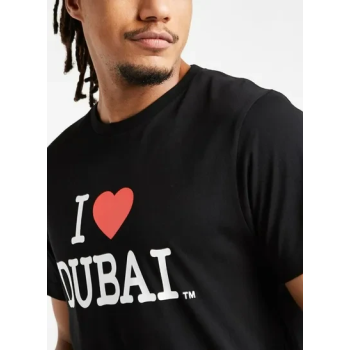 Al Jaber I Love Dubai Printed T-Shirt Black/White/Orange