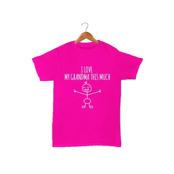 I Love My Grandma This Much Printed T-Shirt, Pink