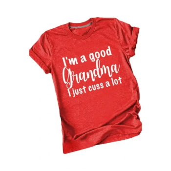 Im A Good Grandma Printed T-Shirt Red