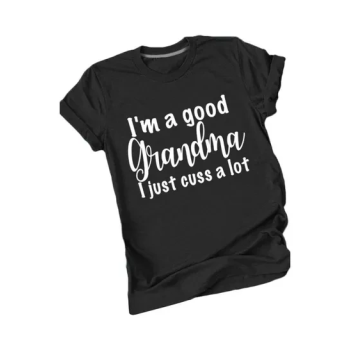 Im A Good Grandma Printed T-Shirt Black