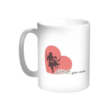 I Love You Mom Printed Coffee Mug White/Red, 325 ml