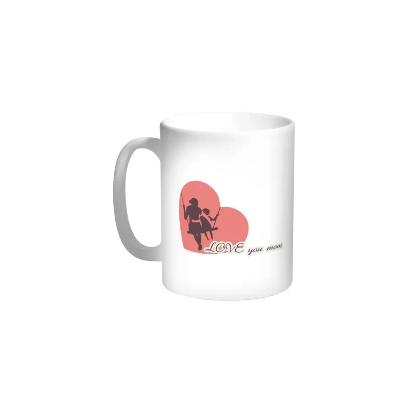 I Love You Mom Printed Coffee Mug White/Red, 325 ml