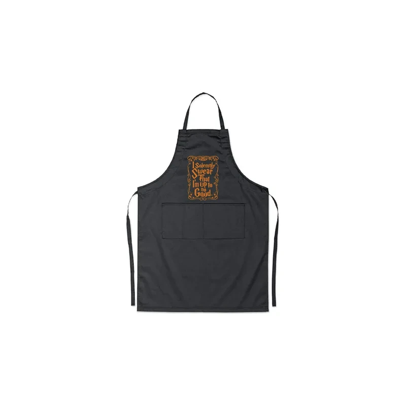 I Solemnly Swear That I Am Up To No Good Printed Apron Black 98x69.5cm