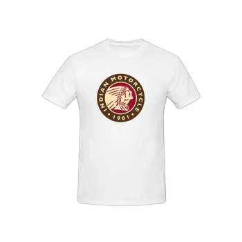 Indian Motorcycles Printed Cotton Short Sleeves T-Shirt White