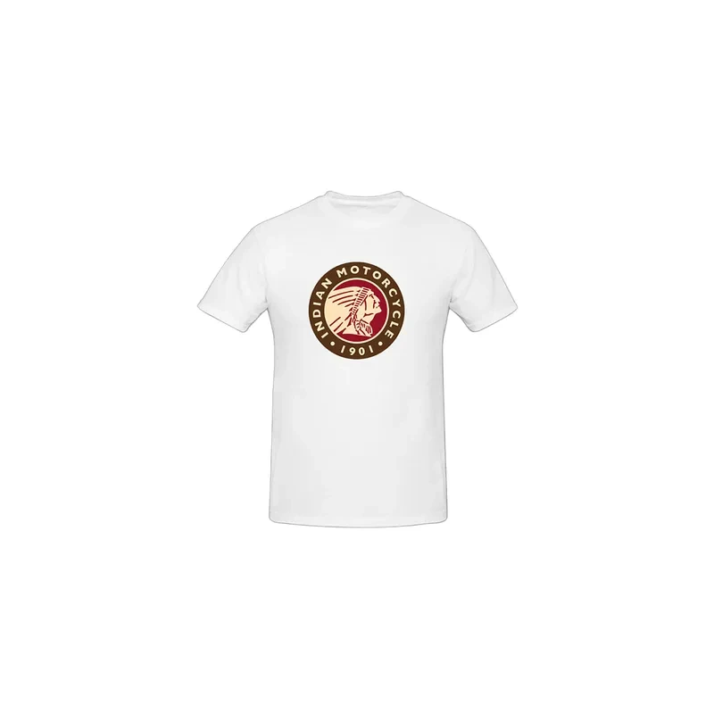Indian Motorcycles Printed Cotton Short Sleeves T-Shirt White