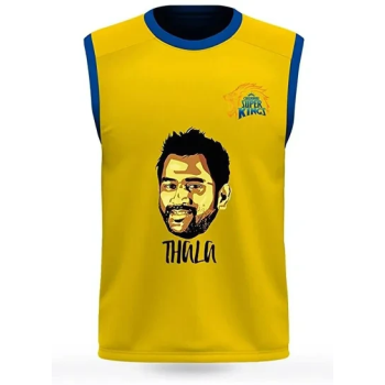 IPL Chennai Super Kings Thala MS Dhoni Printed Fans Vest Tank Top