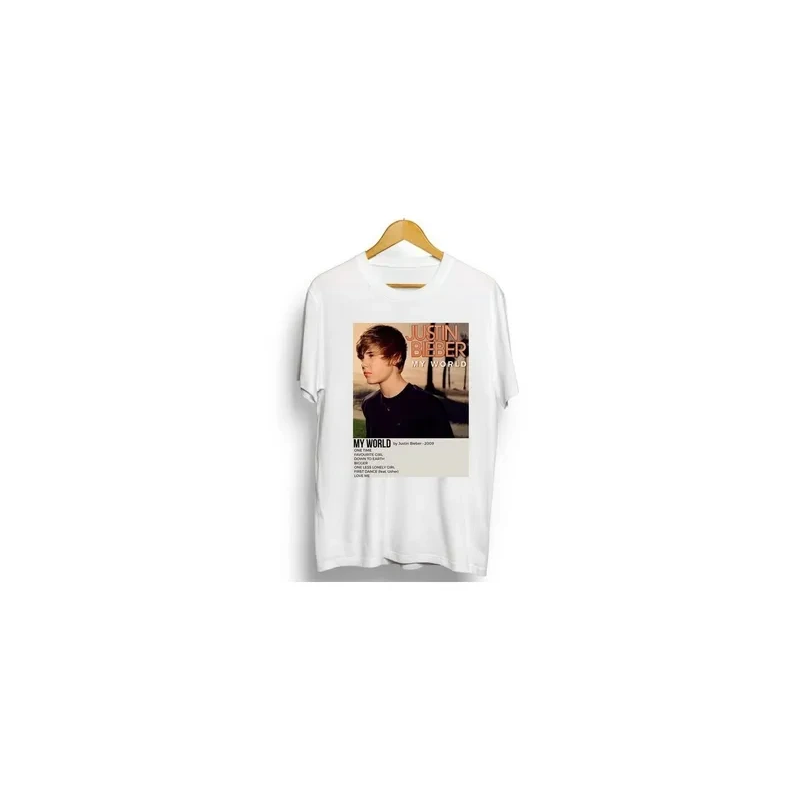Justin Bieber Round Neck Short Sleeve Printed T-shirt