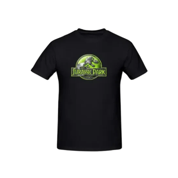 Jurassic Printed Cotton Short Sleeves T-Shirt Black