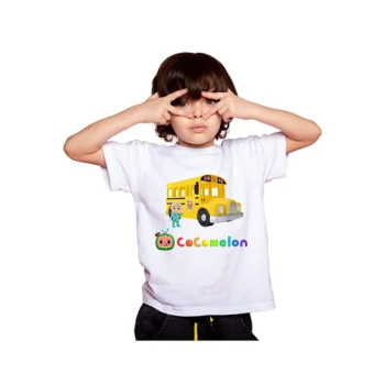 Kids T-Shirt Cocomelon Nico Character Print On Demand Unisex Child White Tees