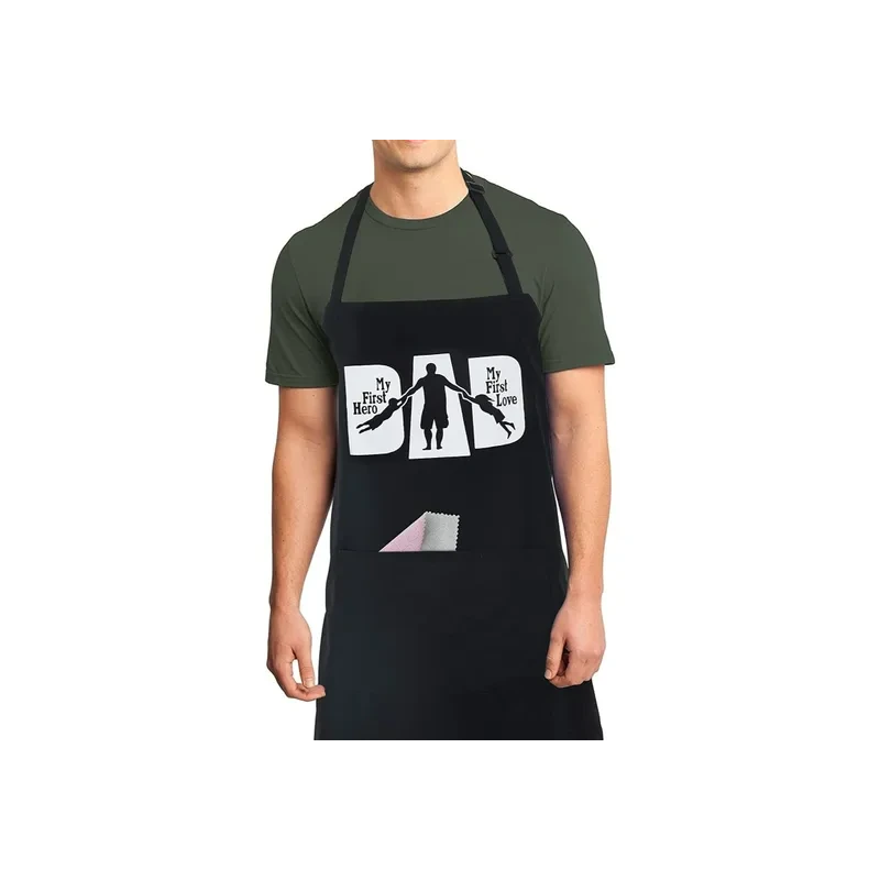 Kitchen Cooking Adjustable Waterdrop Resistant Funny Dad Apron With Pockets