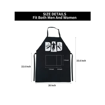 Kitchen Cooking Adjustable Waterdrop Resistant Funny Dad Apron With Pockets