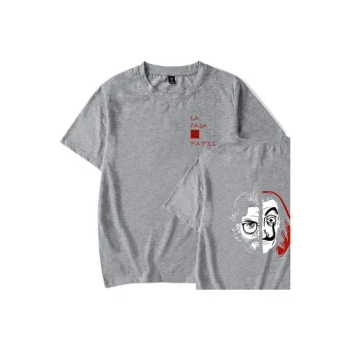 La Casa de Papel Printed Men's T-Shirt Grey