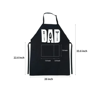 Kitchen Cooking Funny Dad Printed Adjustable Waterdrop Resistant Apron With Pockets