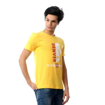 IZOR La Casa De Papel Printed T-Shirt Yellow